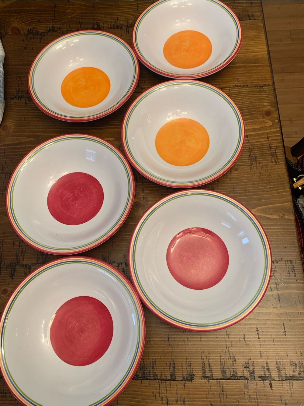 Longaberger Set of 8 Sunny Day Melamine Bowls — varied colors